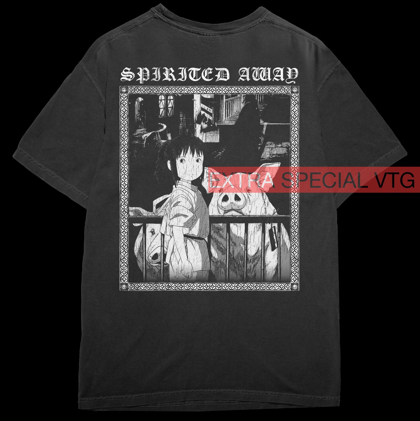 Spirited Away Shirt | Back Print | Black Metal Anime Shirt