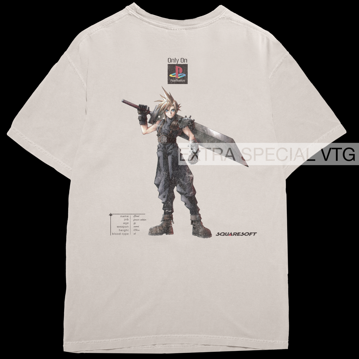 Vintage Final Fantasy VII Shirt | 1997 Reprint | Back Print