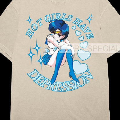 Hot Girls Have Depression Shirt | Sailor Japan