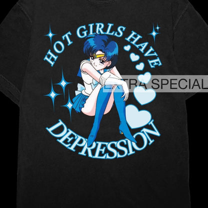 Hot Girls Have Depression Shirt | Sailor Japan