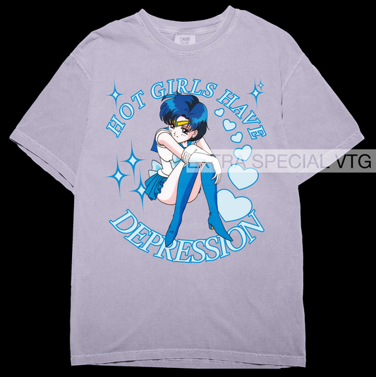 Hot Girls Have Depression Shirt | Sailor Mercury | Sailor Moon