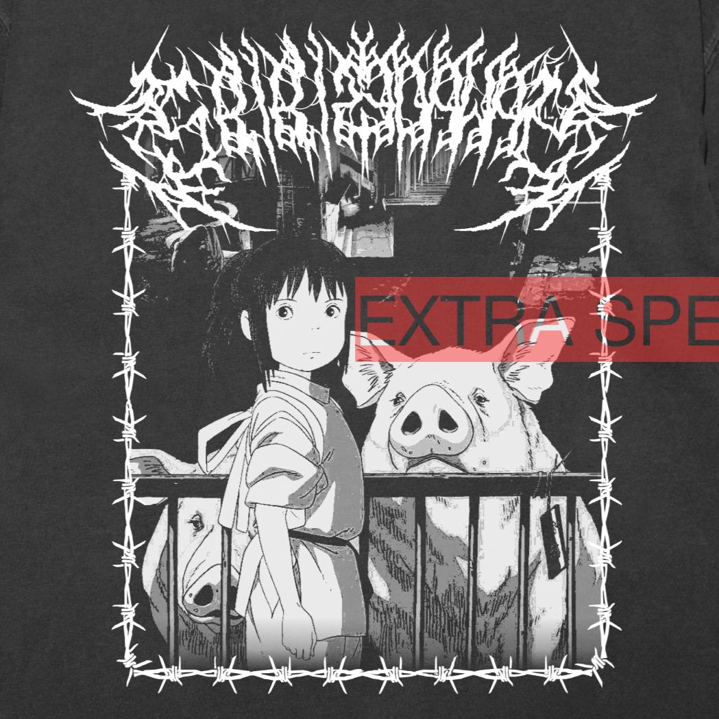 Spirited Away Shirt | Black Metal Anime Shirt