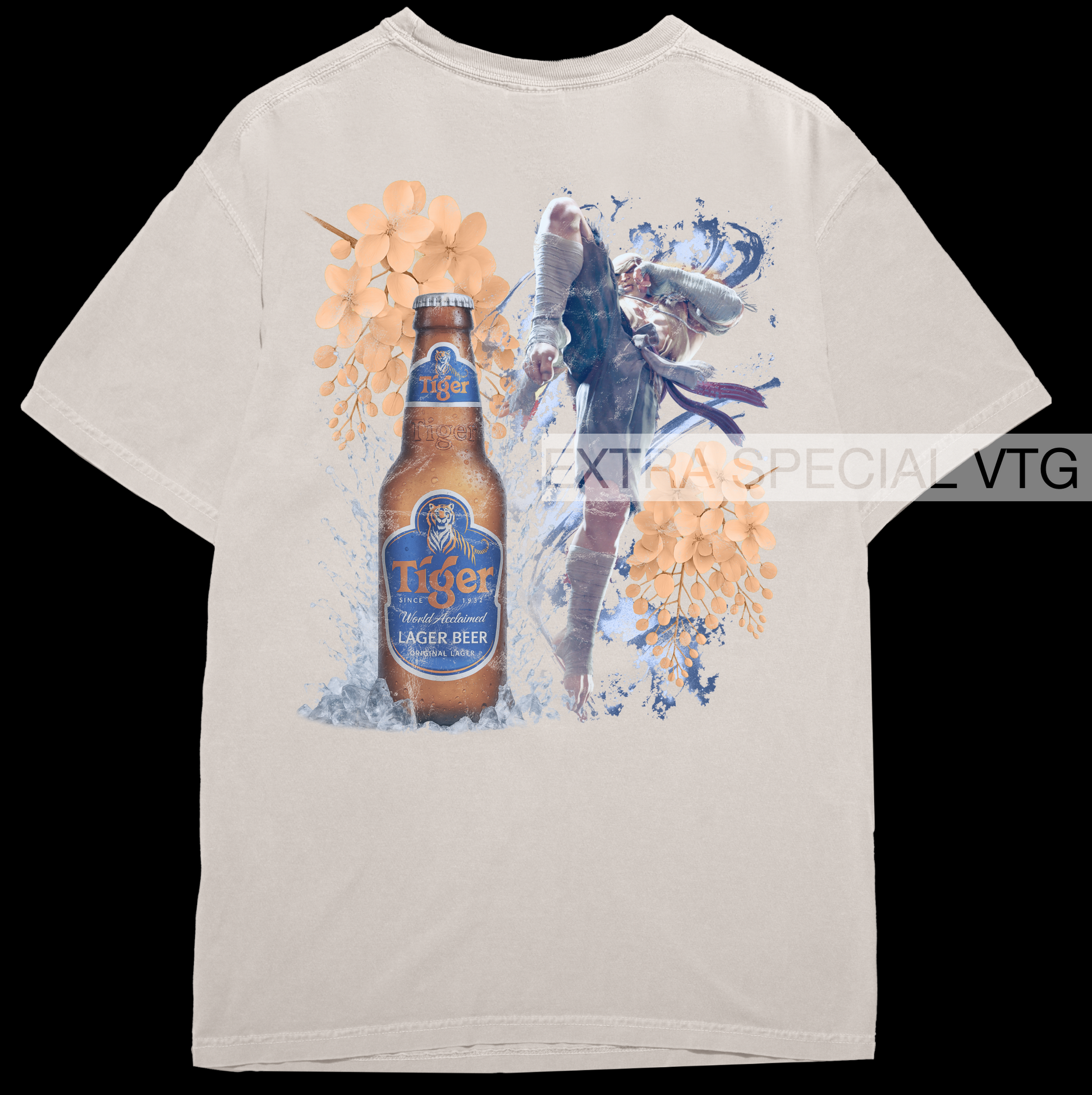 Sagat Tiger Beer Shirt | Street Fighter Shirt | Back Print