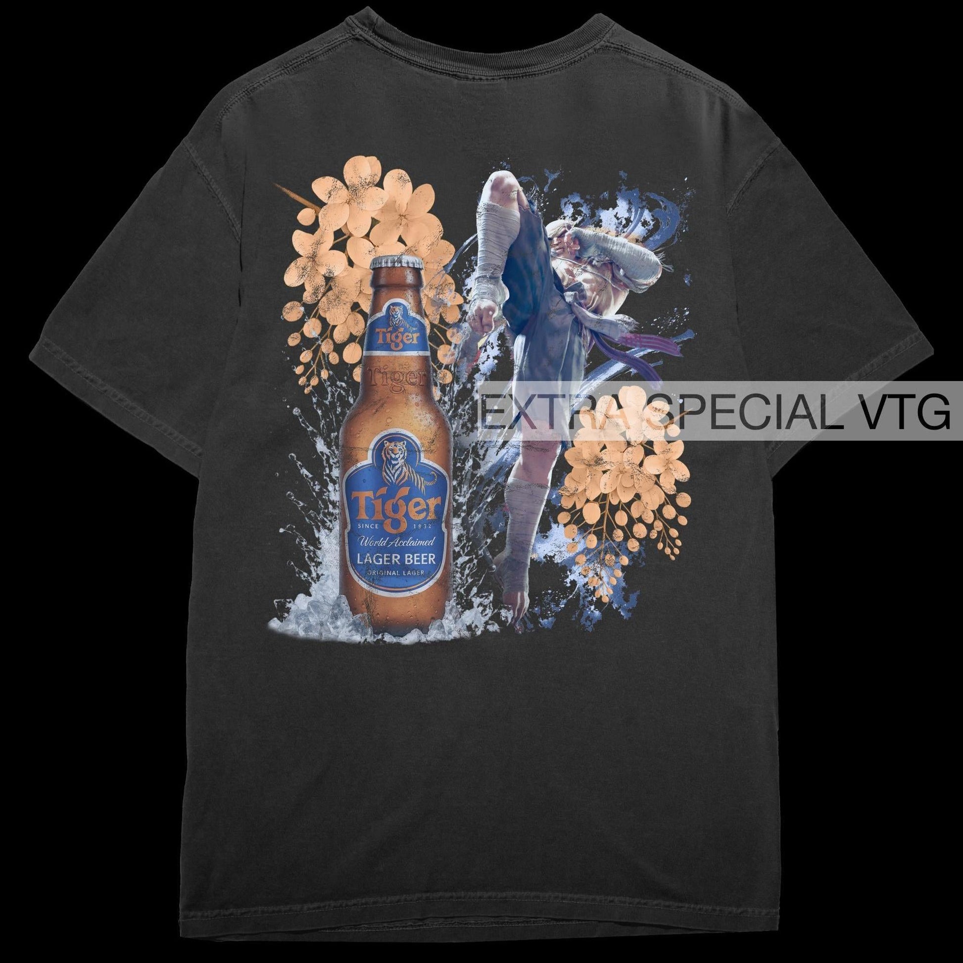 Sagat Tiger Beer Shirt | Street Fighter Shirt | Back Print