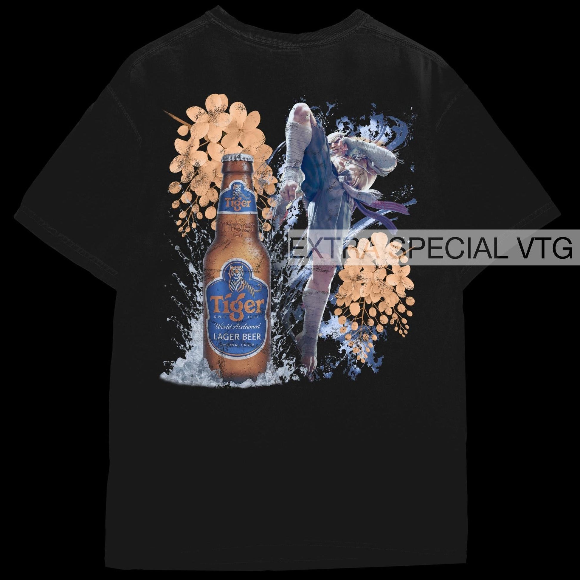 Sagat Tiger Beer Shirt | Street Fighter Shirt | Back Print