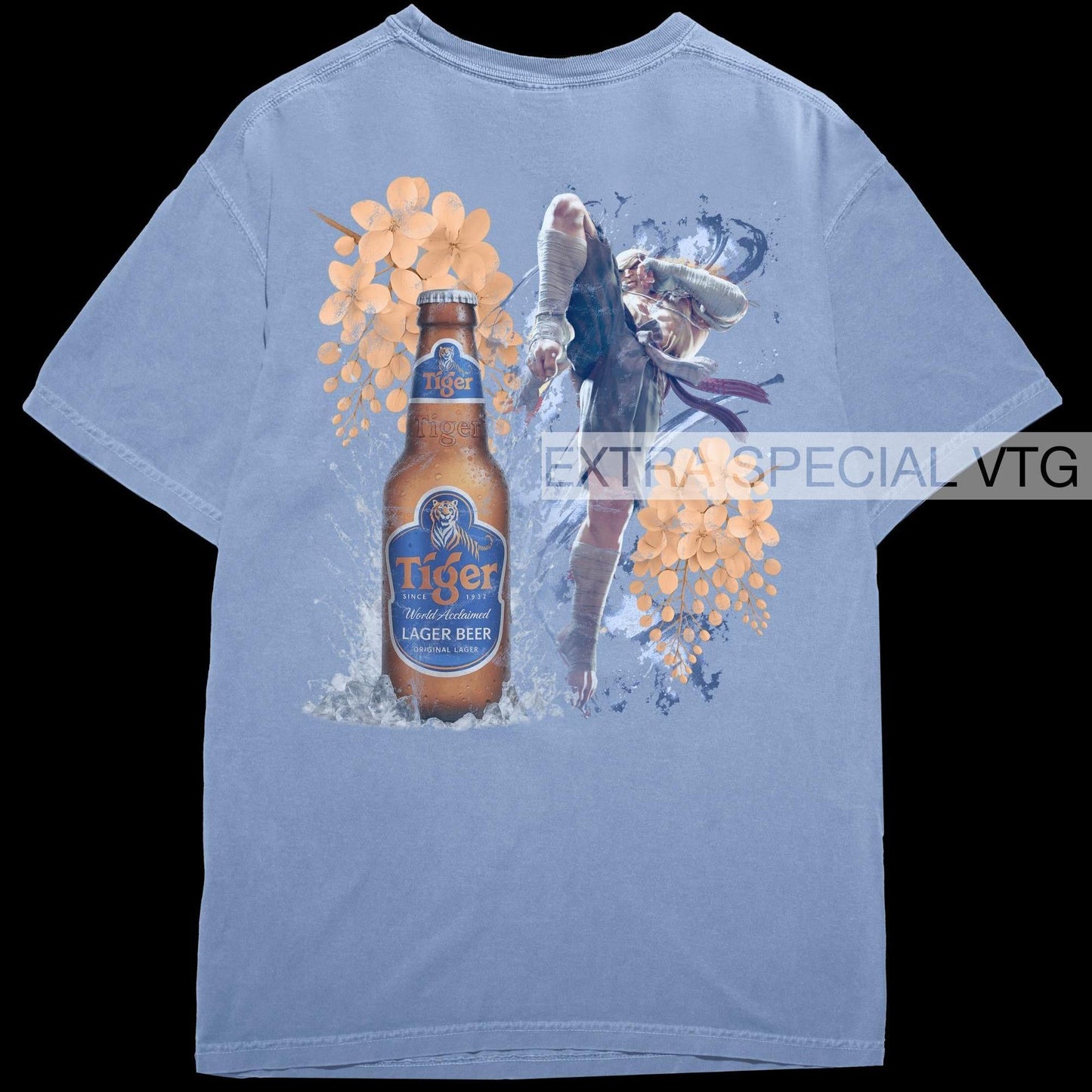 Sagat Tiger Beer Shirt | Street Fighter Shirt | Back Print