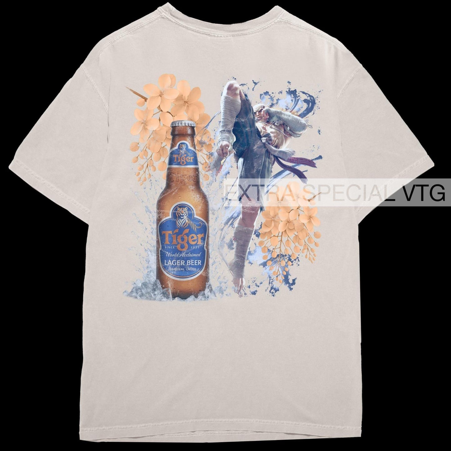 Sagat Tiger Beer Shirt | Street Fighter Shirt | Back Print