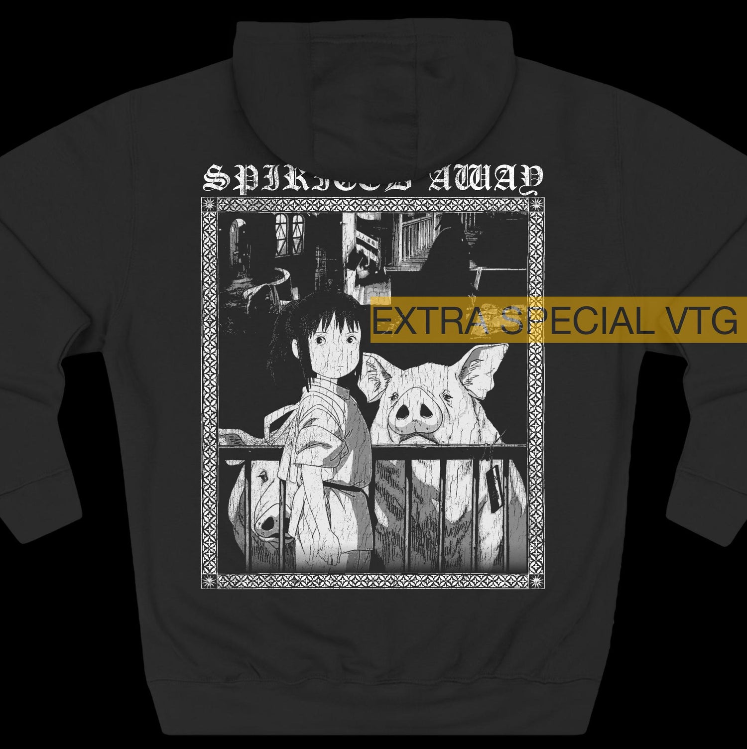Spirited Away Hoodie | Black Metal Anime Hoodie