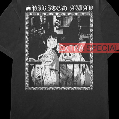 Spirited Away Shirt | Back Print | Black Metal Anime Shirt