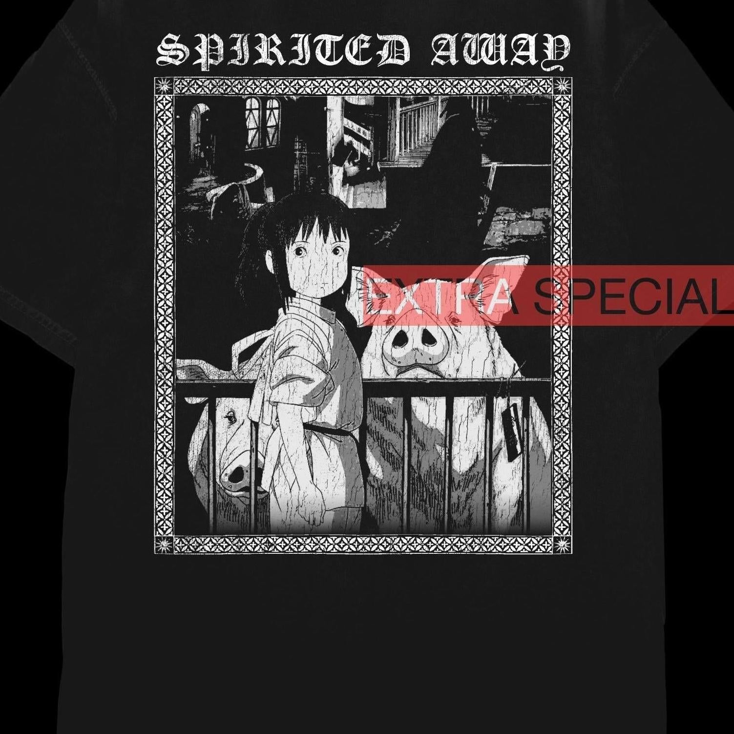 Spirited Away Shirt | Back Print | Black Metal Anime Shirt