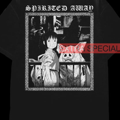 Spirited Away Shirt | Back Print | Black Metal Anime Shirt