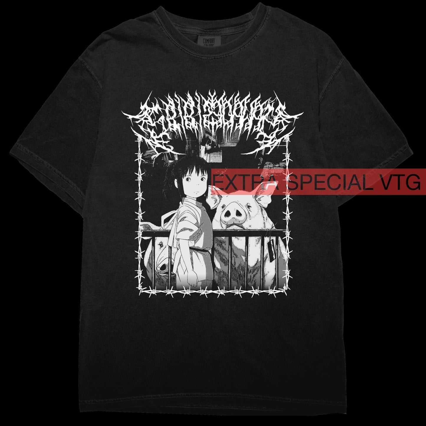 Spirited Away Shirt | Black Metal Anime Shirt