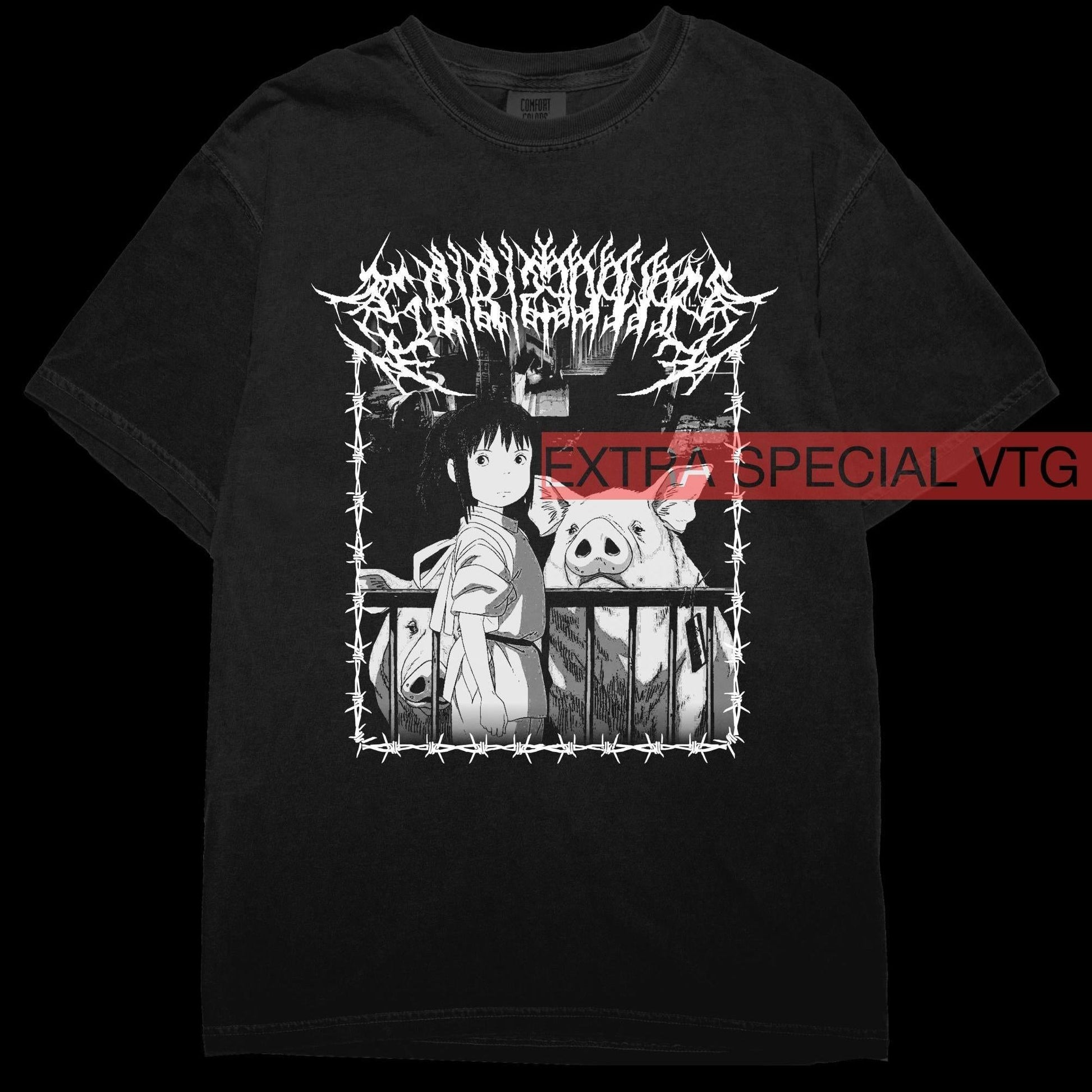 Spirited Away Shirt | Black Metal Anime Shirt