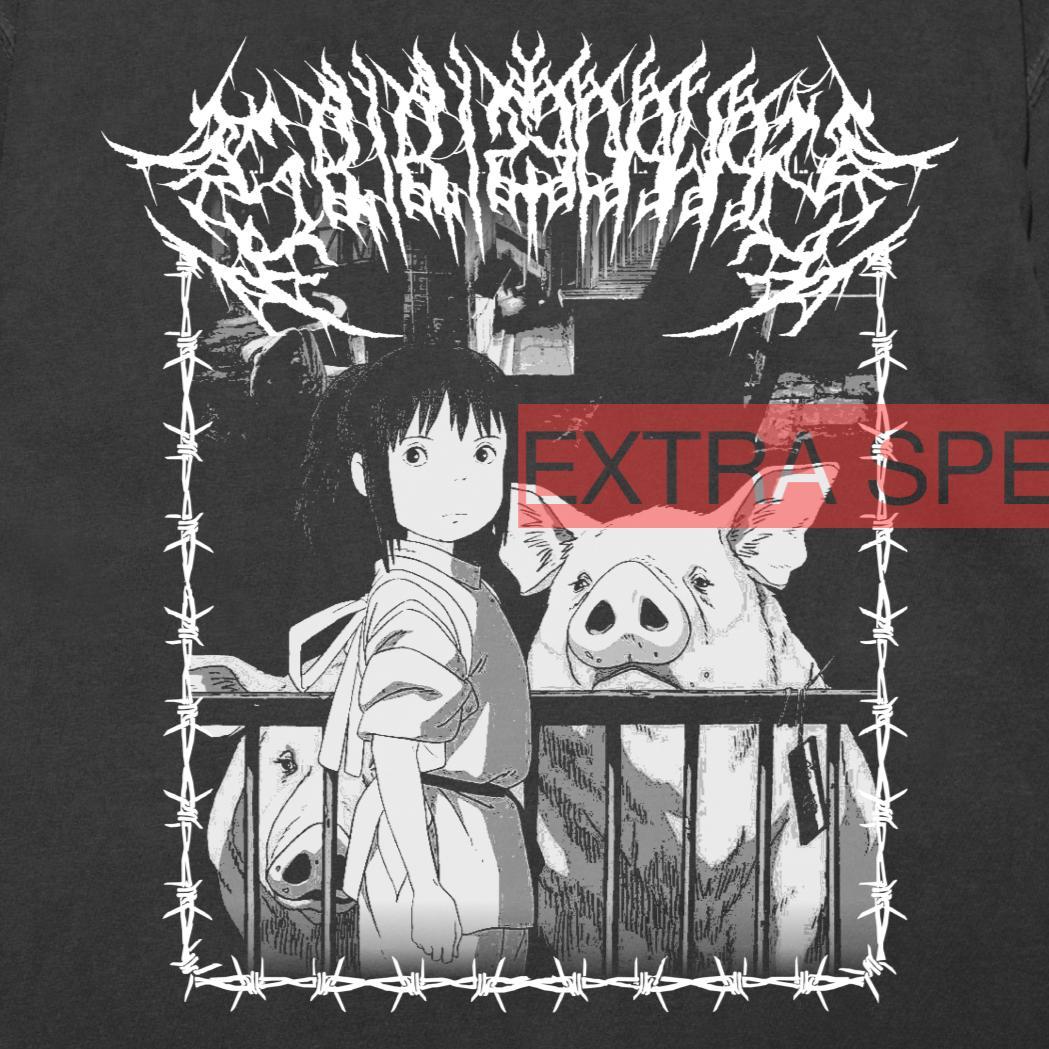 Spirited Away Shirt | Black Metal Anime Shirt