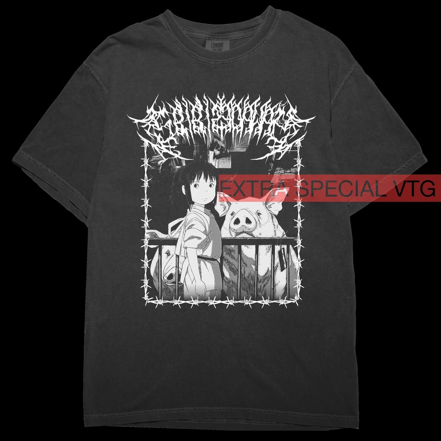 Spirited Away Shirt | Black Metal Anime Shirt
