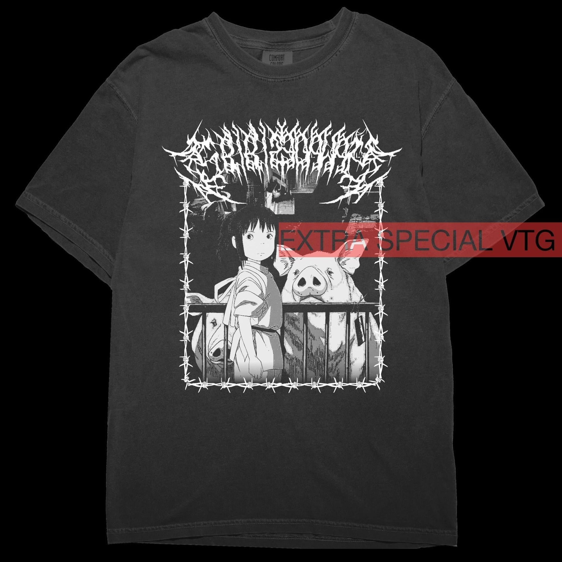 Spirited Away Shirt | Black Metal Anime Shirt