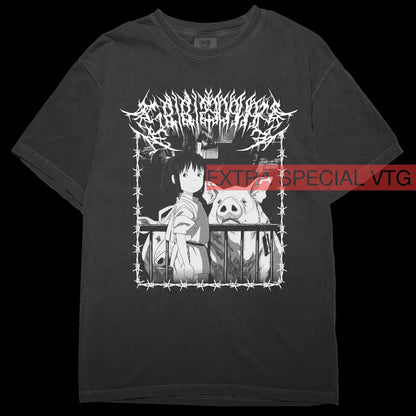 Spirited Away Shirt | Black Metal Anime Shirt
