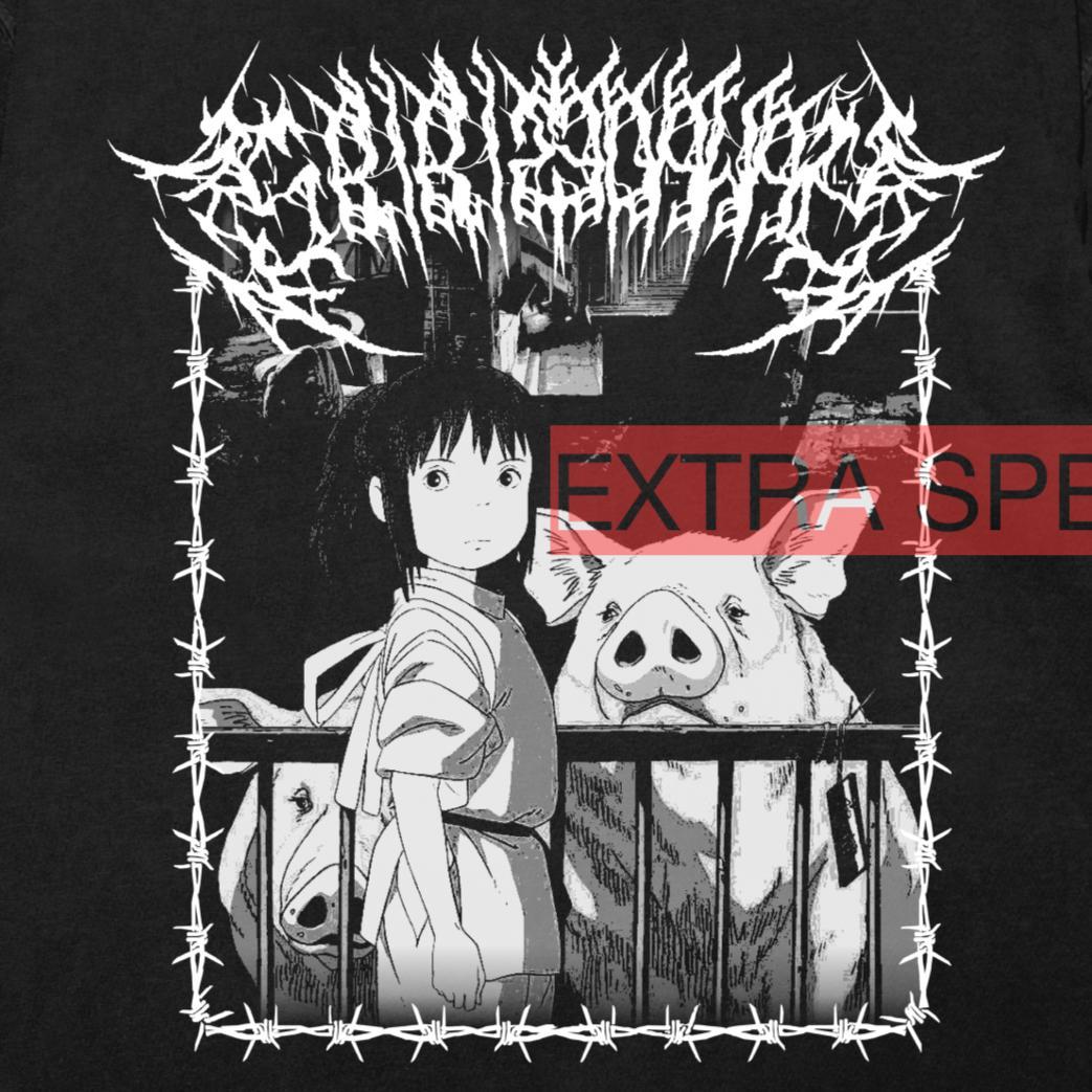 Spirited Away Shirt | Black Metal Anime Shirt